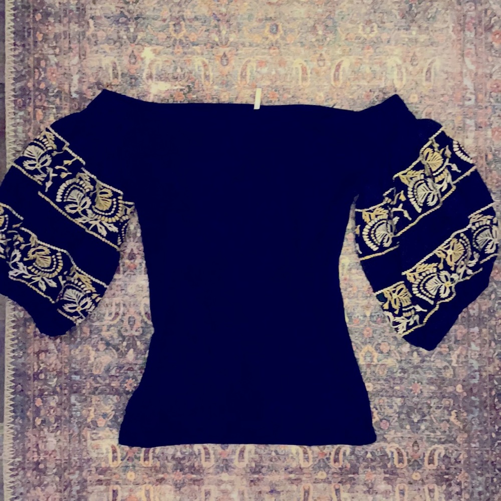 Puff sleeve off shoulder free people top